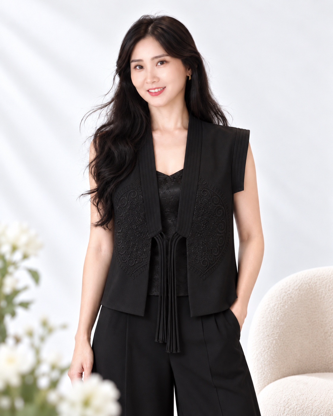 5146 Seraphine Embroidered Qipao Vest