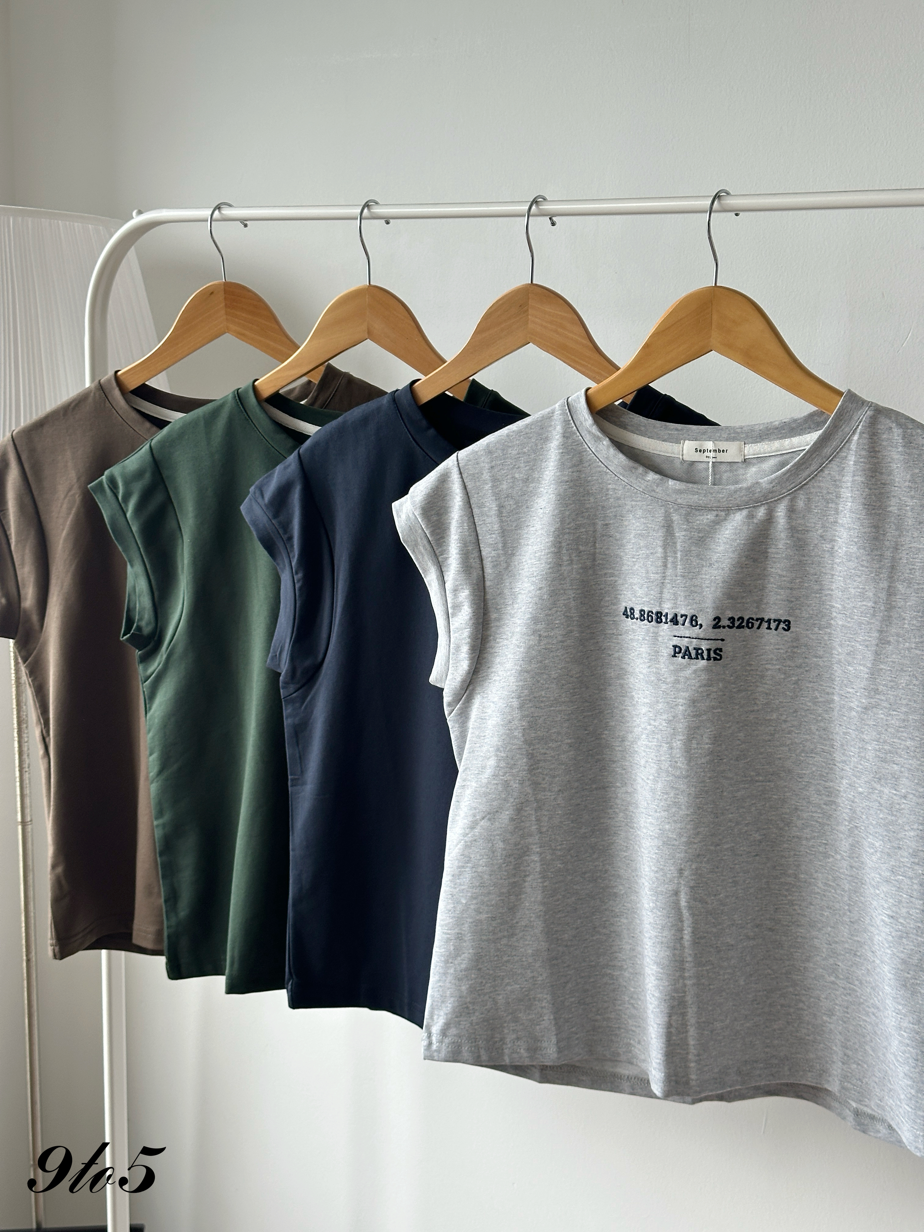 T4343 Embroidery Wording Tee - 4 Colors 