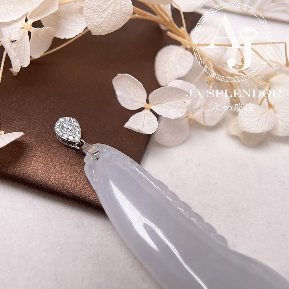 JNS-313 天然翡翠A玉 白冰萬壽果/福瓜吊墜