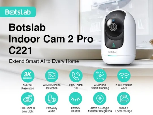 Botslab - C221 3K智能攝影機 全方位AI智能追踪