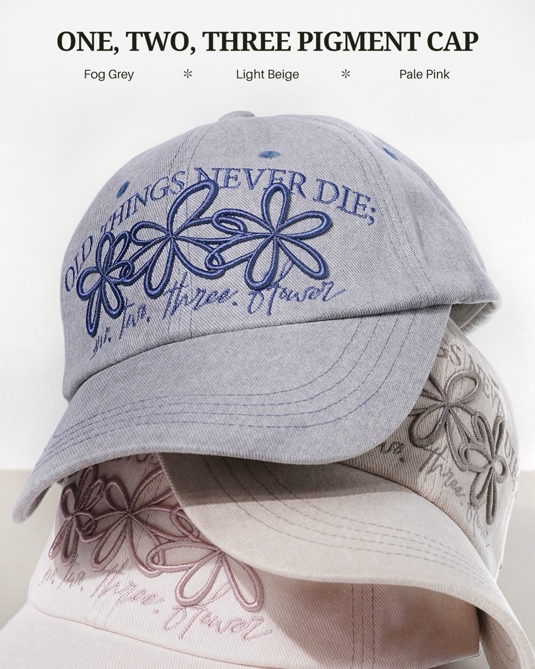 《Pre-Order》온고 ONGO old things never die ONE, TWO, THREE PIGMENT CAP 低飽和度帽子 (2026 Ver.)
