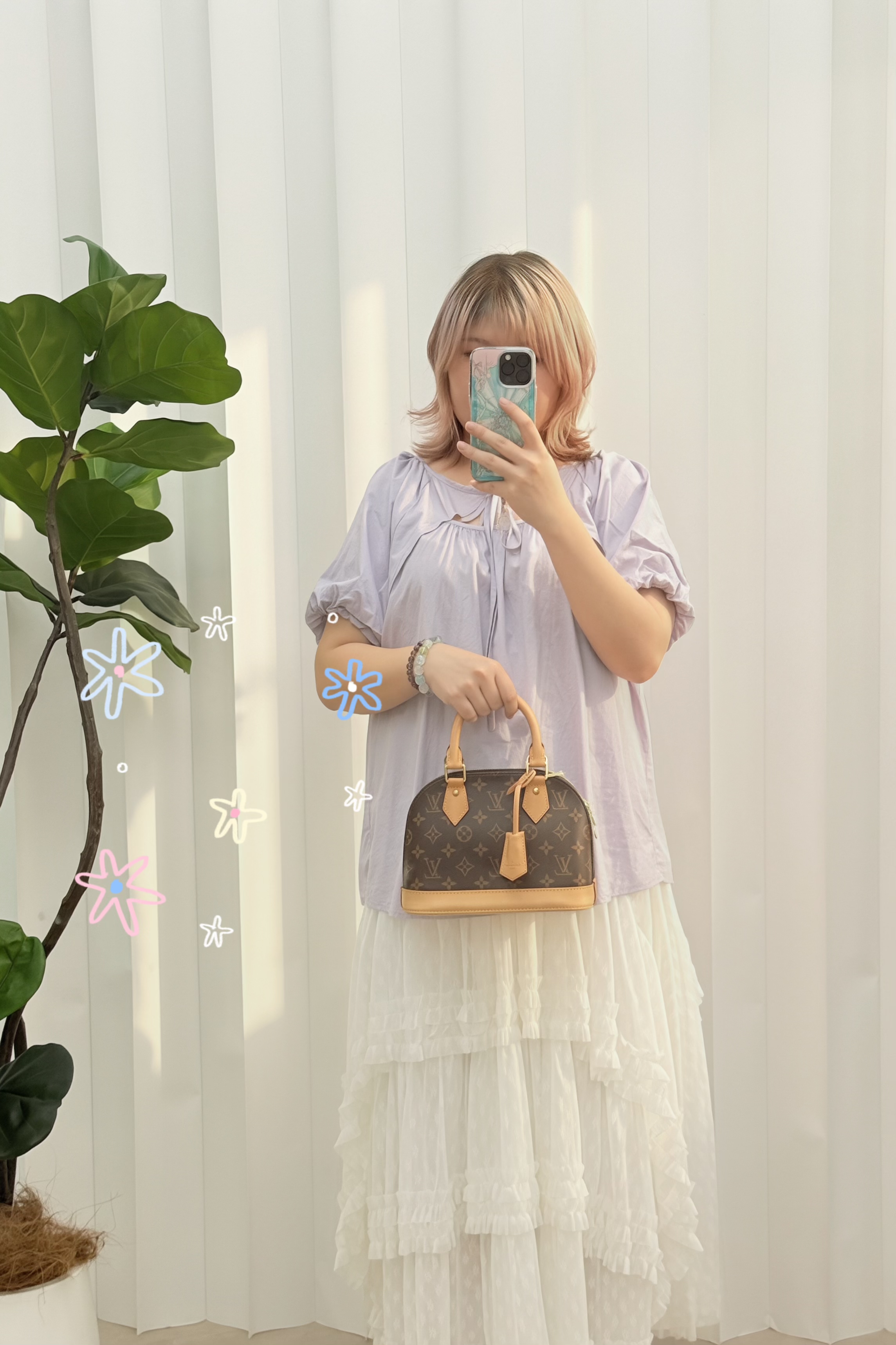 LV 🤍PRE OWNED Alma BB 啡色老花貝殼包 晶片款🤎