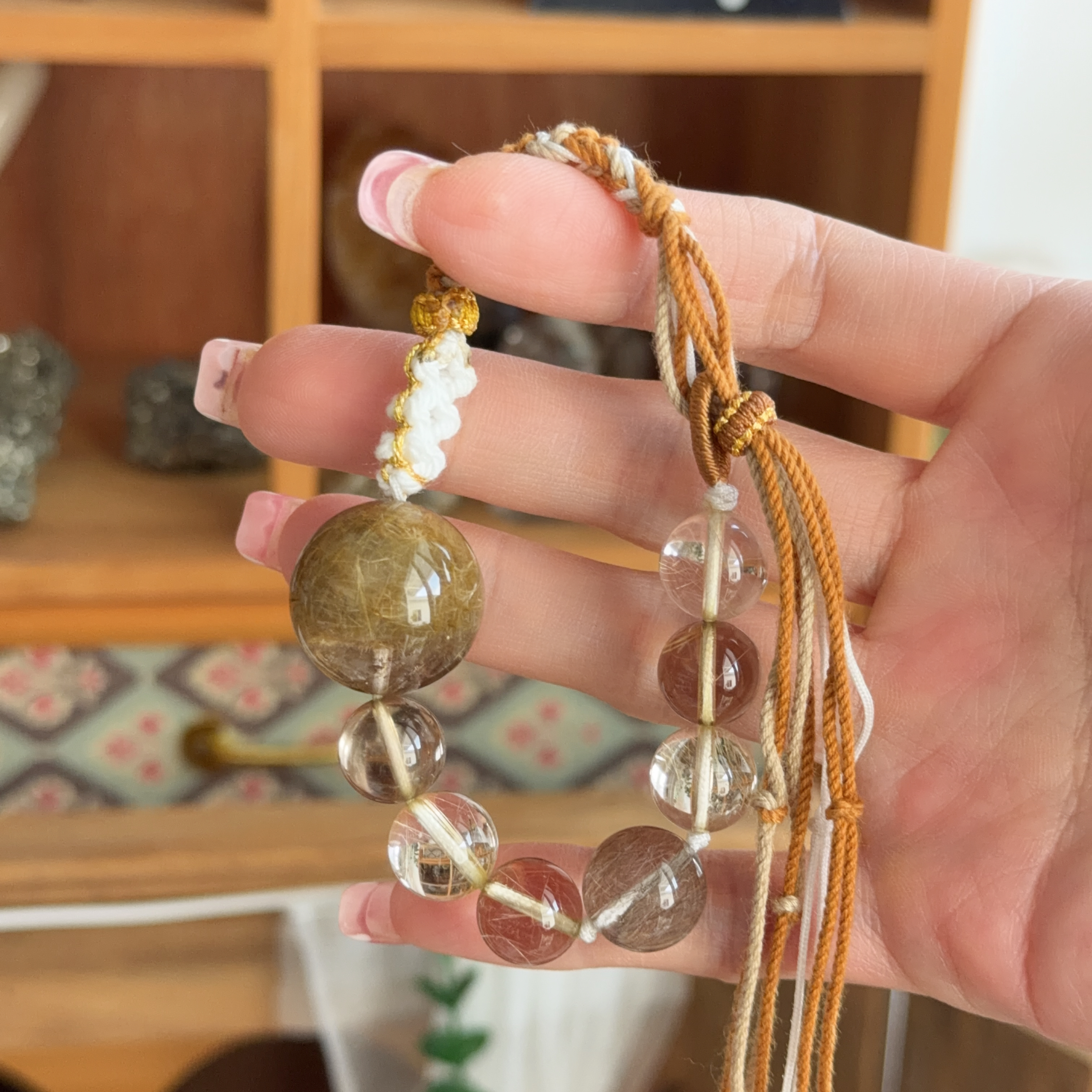 金髮晶+銀髮晶襯手绳