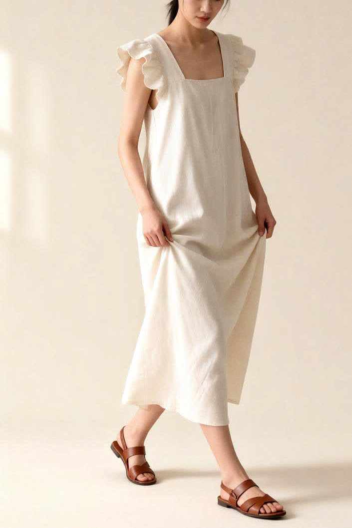 简约法式气质长伞裙