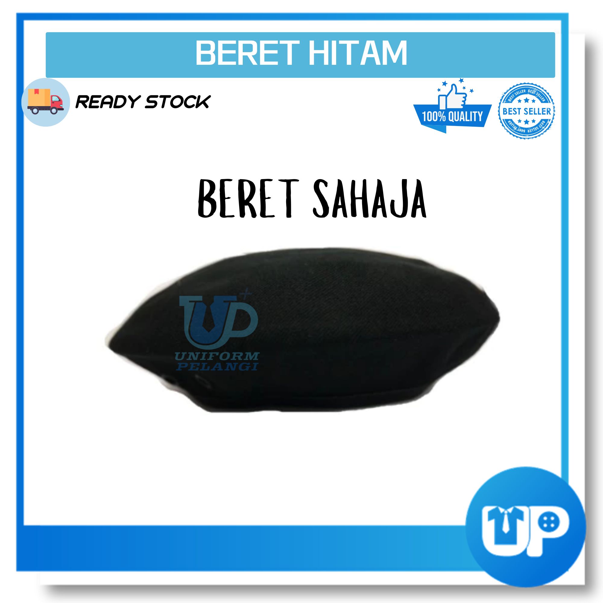 Beret Kosong Kadet Sekolah Kokurikulum Topi Sahaja Pengakap Bomba Kaspa BSMM KRS TKRS Hijau Oren Maroon Biru tua Hitam
