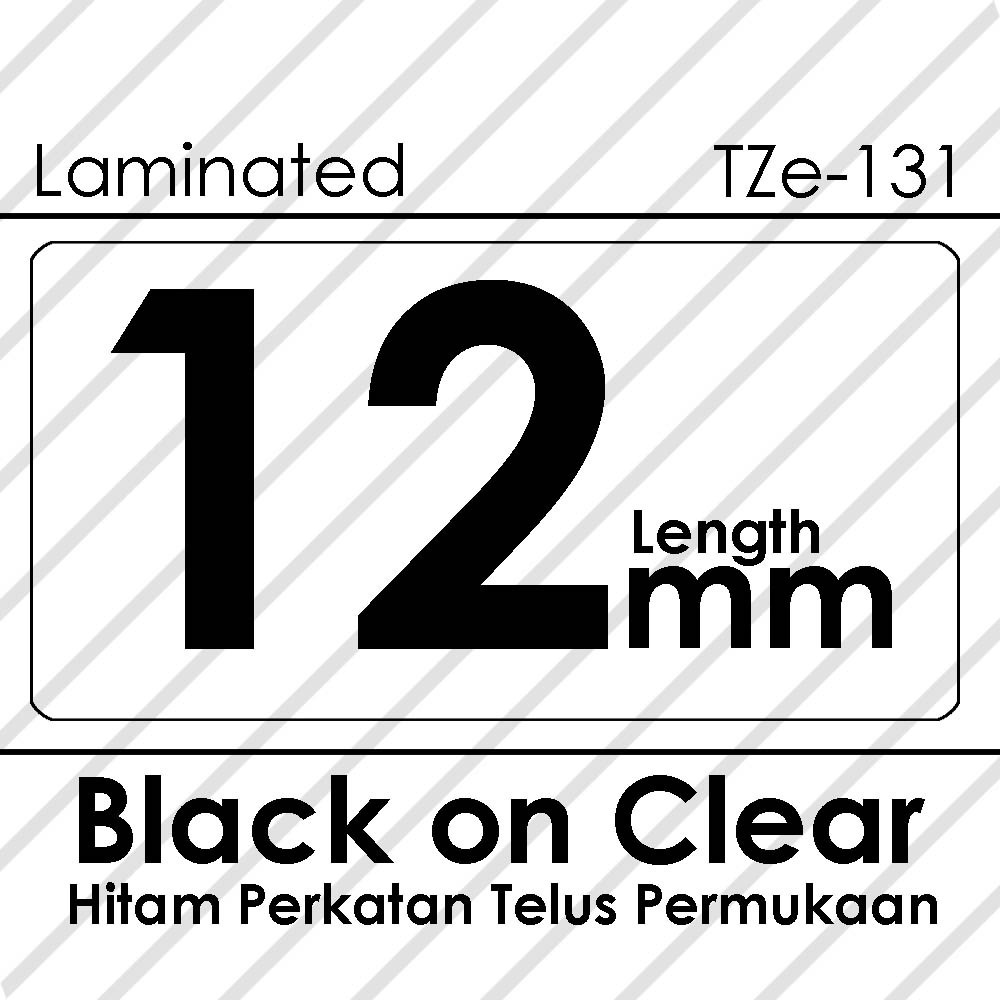 12mm Tze-231 131 631 compatible label tape Label Printer PT-H110 D210 D450 D600 P700 E110VP E300VP P300BT P710 Sticker