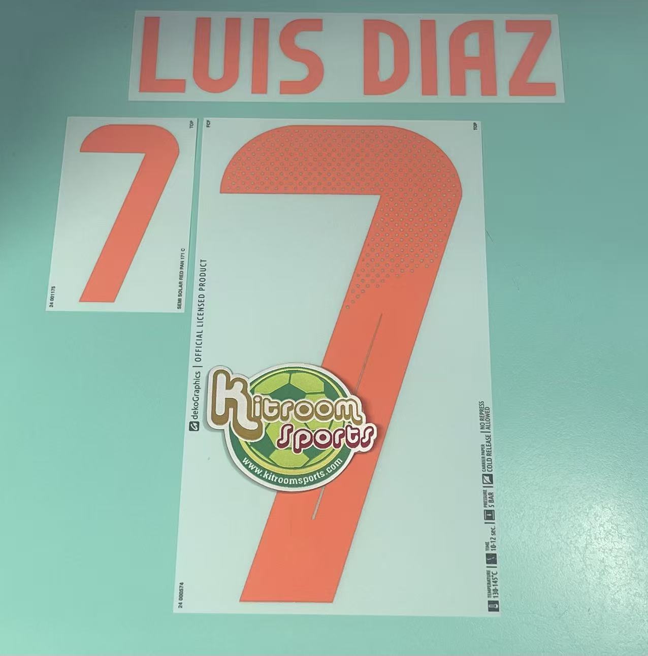 2024 Colombia Away Nameset #7 LUIS DIAZ