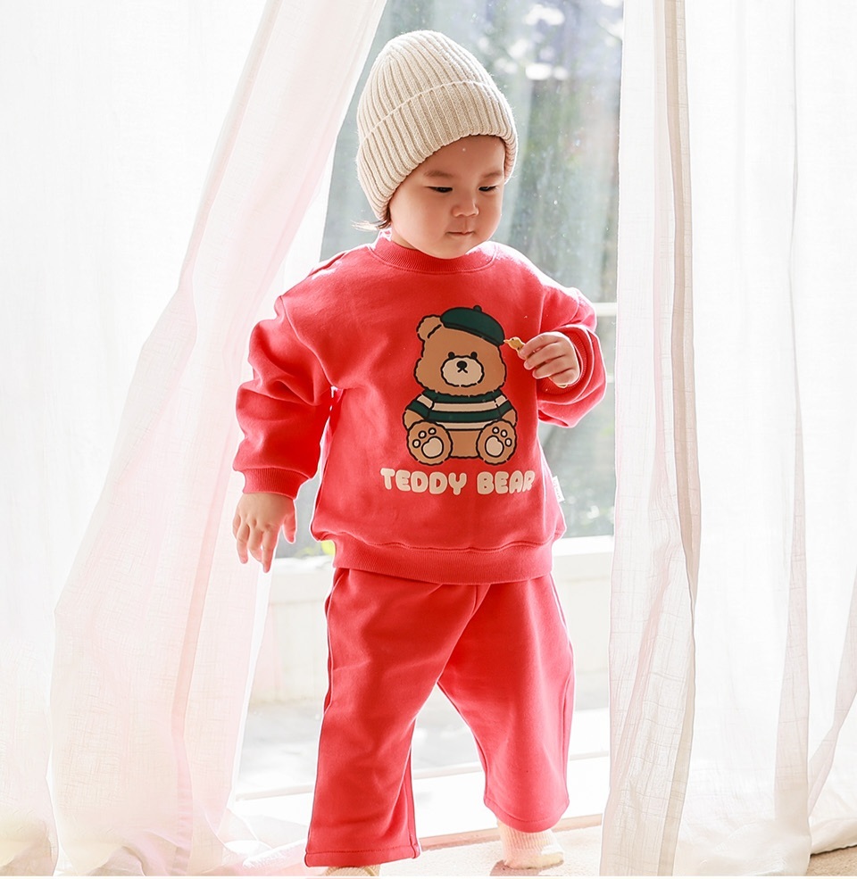 UBMOM 2023 Winter Teddy Series Berry Teddy 運動上衣-紅色