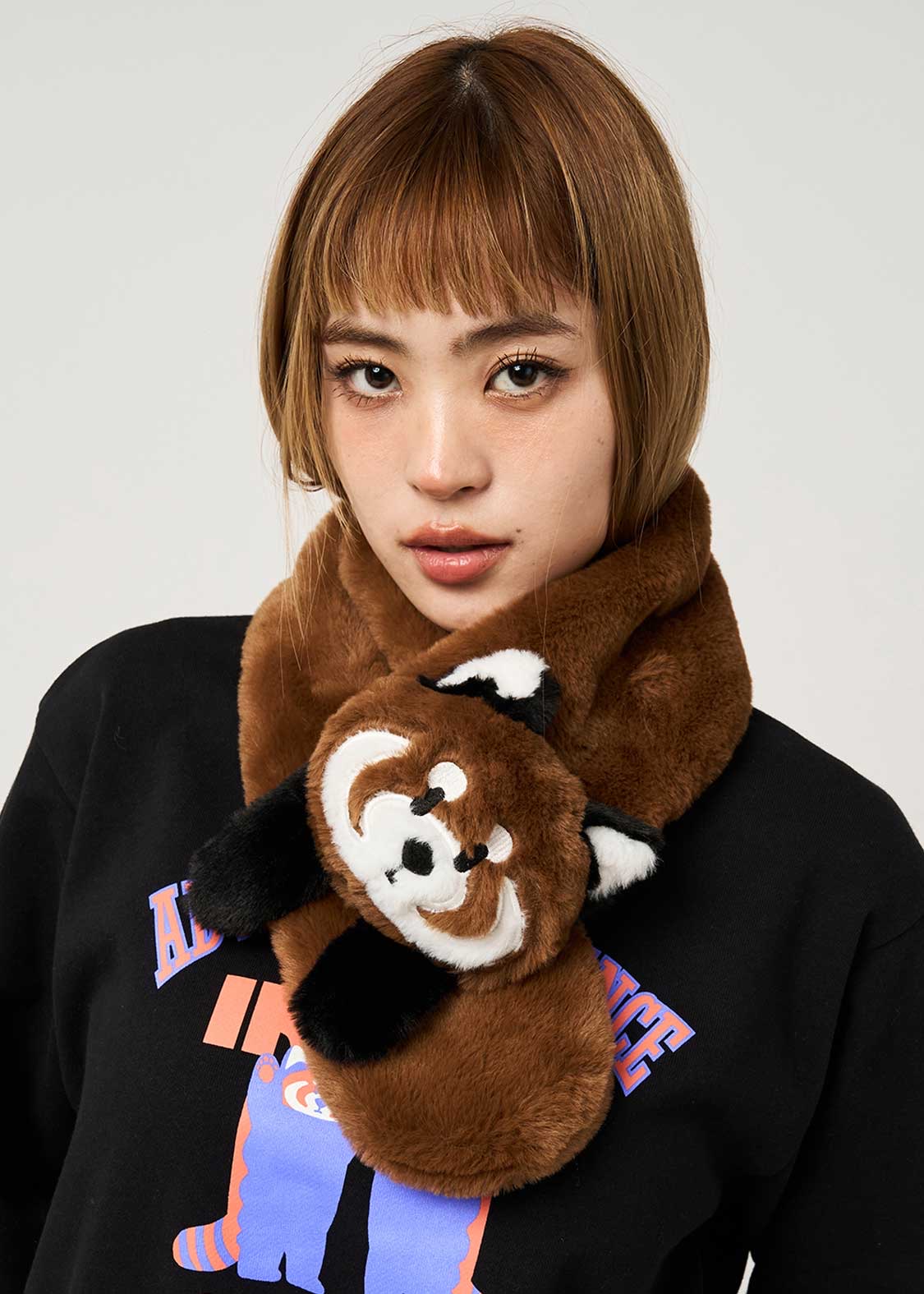 📦訂購 日本限定 graniph IKAKU Red Panda 小熊貓 毛絨圍巾 頸巾🧣