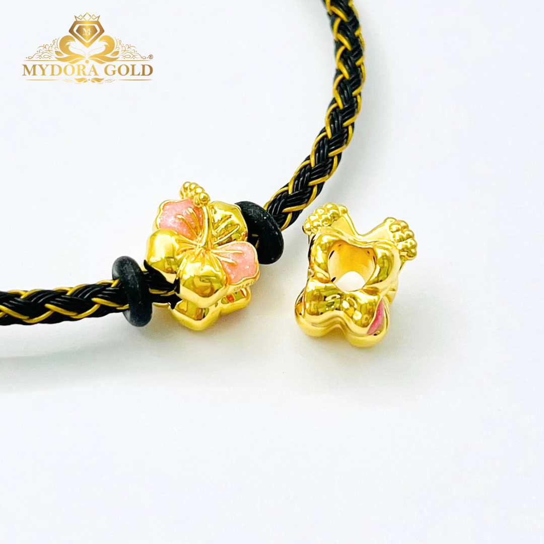 MYDORA Bunga Raya Bundle Set | 916 Gold Bead + Adjustable Bracelet