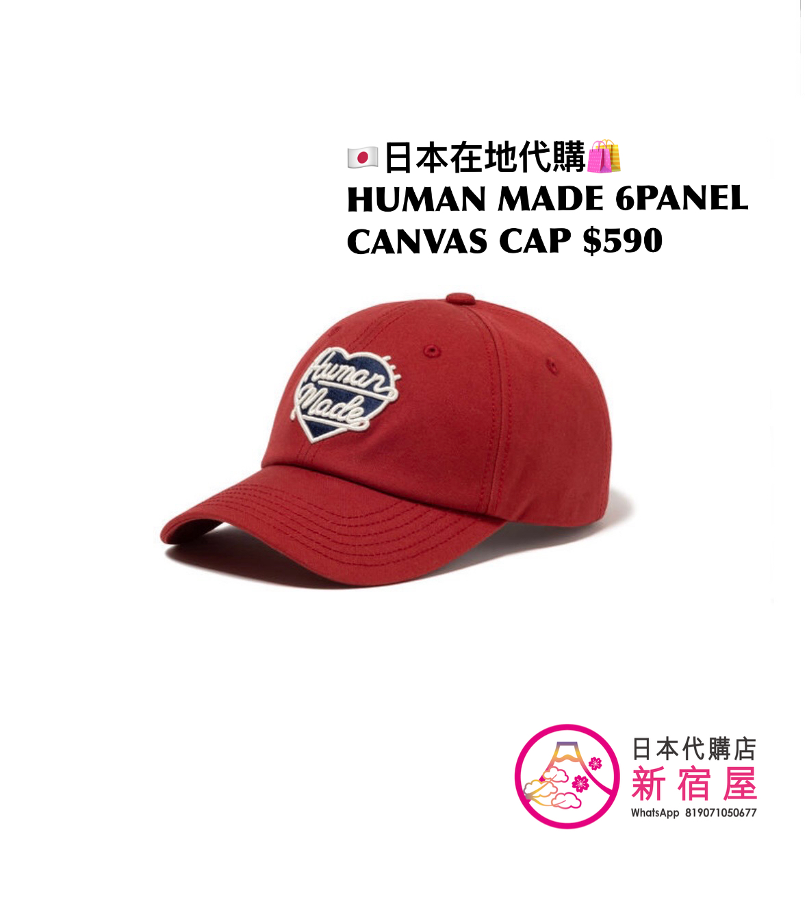 HUMAN MADE 6PANEL CANVAS CAP