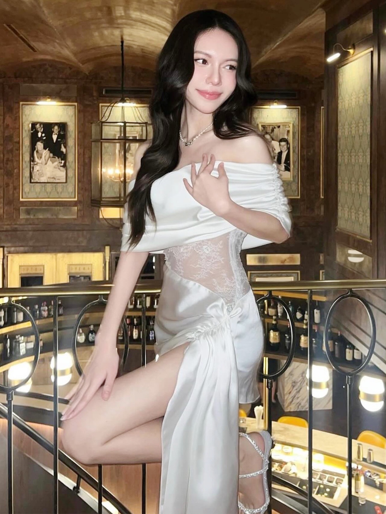 DR433欧美一字连衣裙