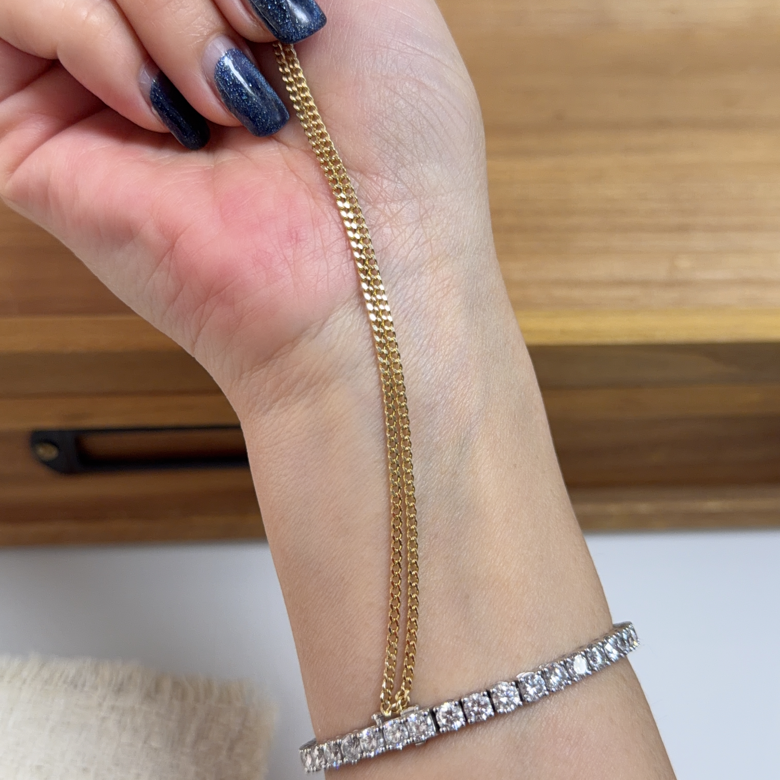 （AU750）18K黃金古巴項鏈（50cm）