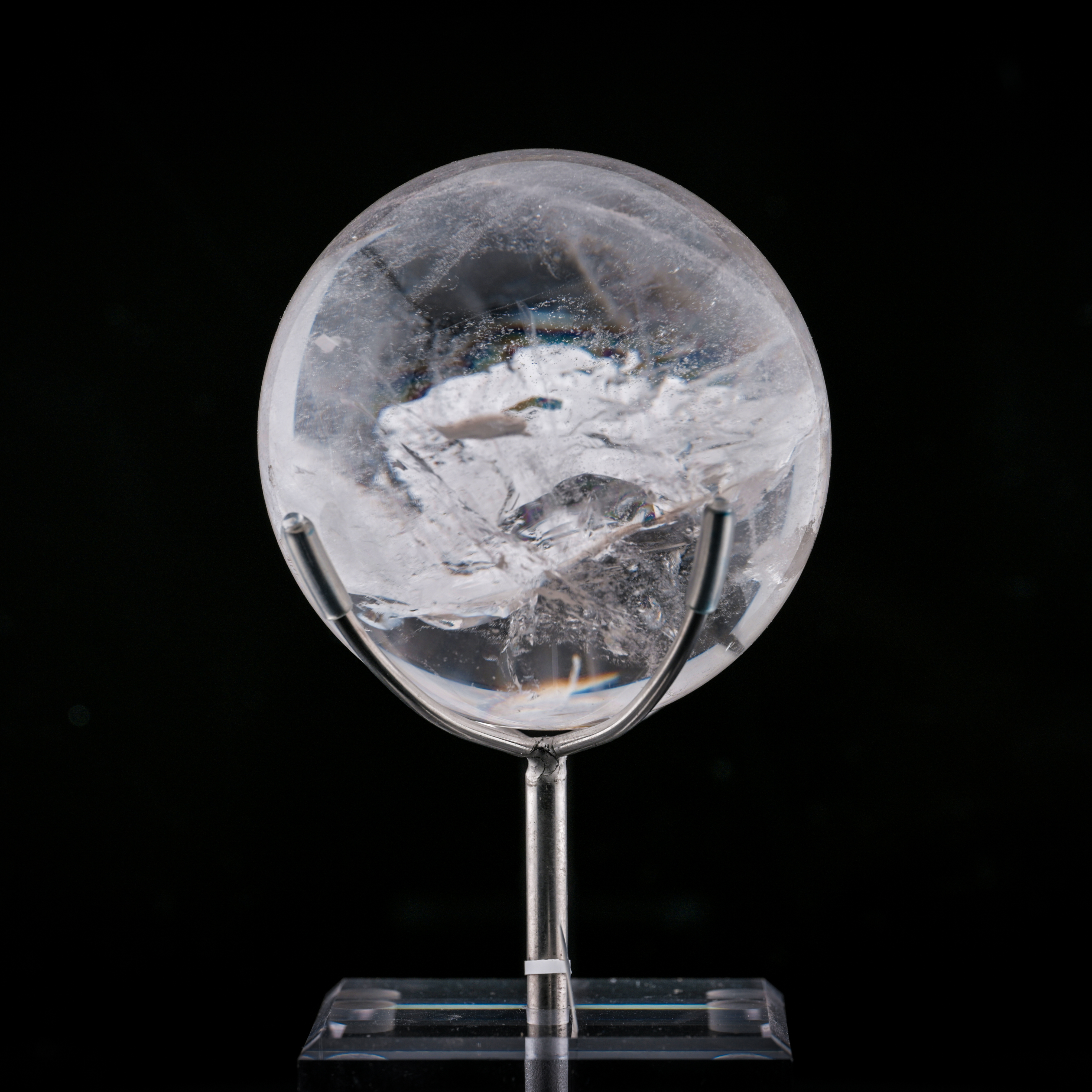 巨型白水晶球｜內藏萬千冰裂・冰封雪山意境｜強效鎮宅化煞風水擺設｜#202610007