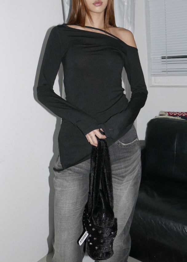 Asymmetric Cutout Off-Shoulder Top