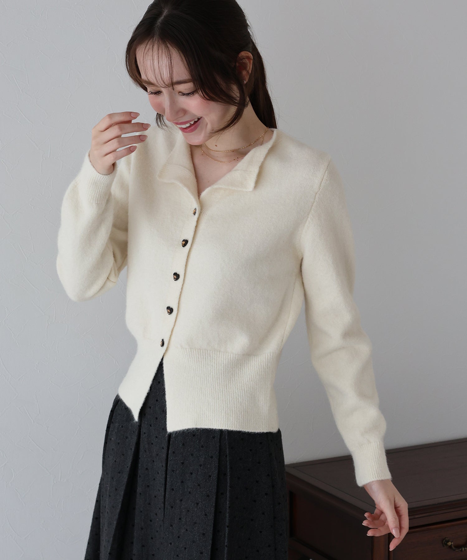 <JP> Soft Heart Bowknot Polo Knit * 4色入 <預購>