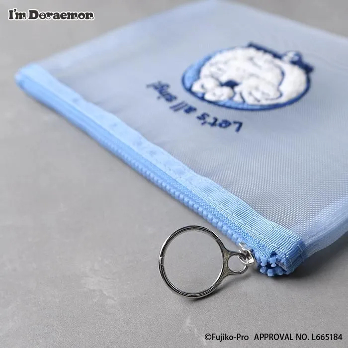 [訂購] 多啦A夢Pouch 拉鏈袋 筆袋 化妝袋 (毛絨刺繡圖案)