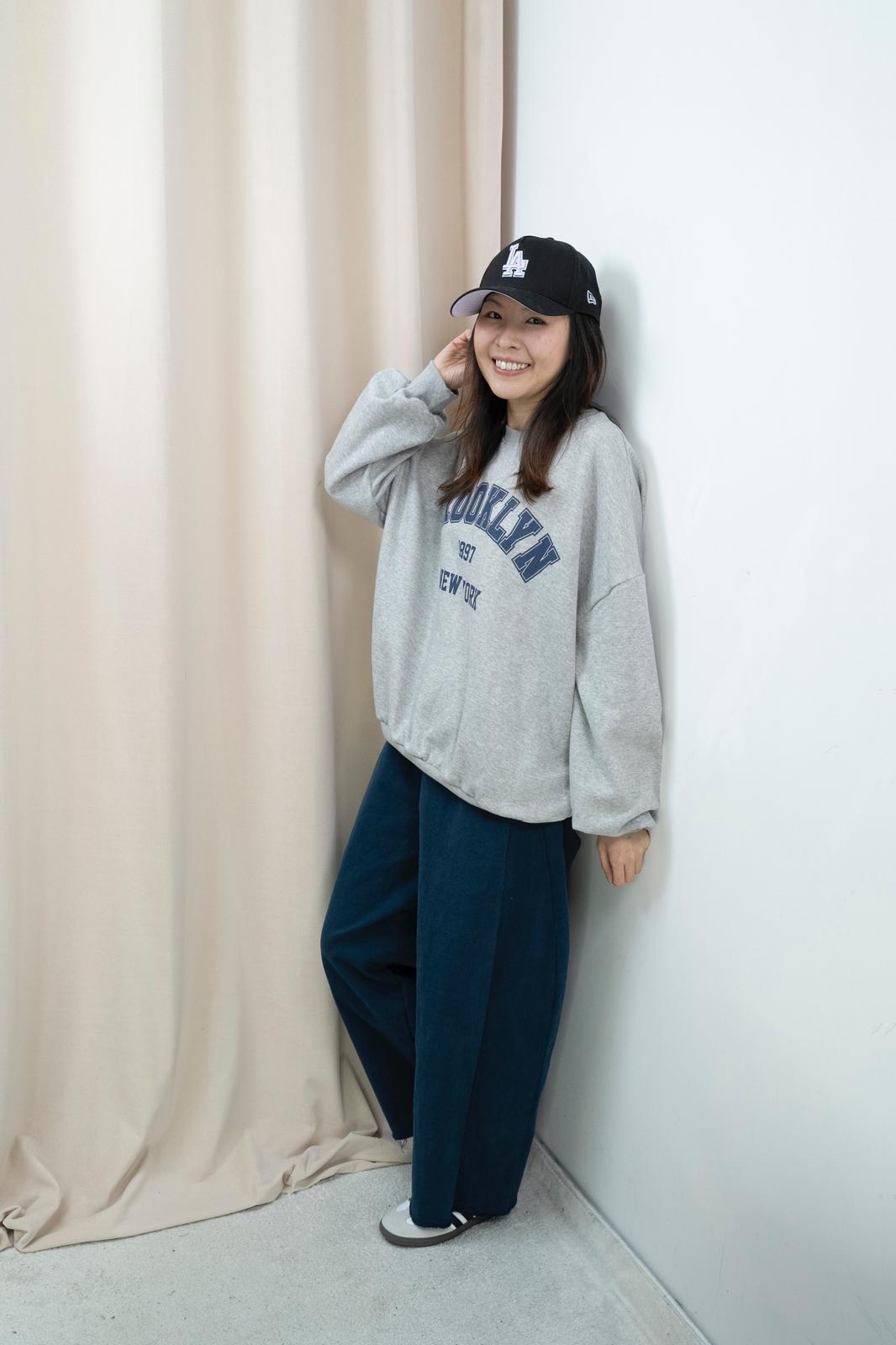 加絨有型文字衞衣（灰色）