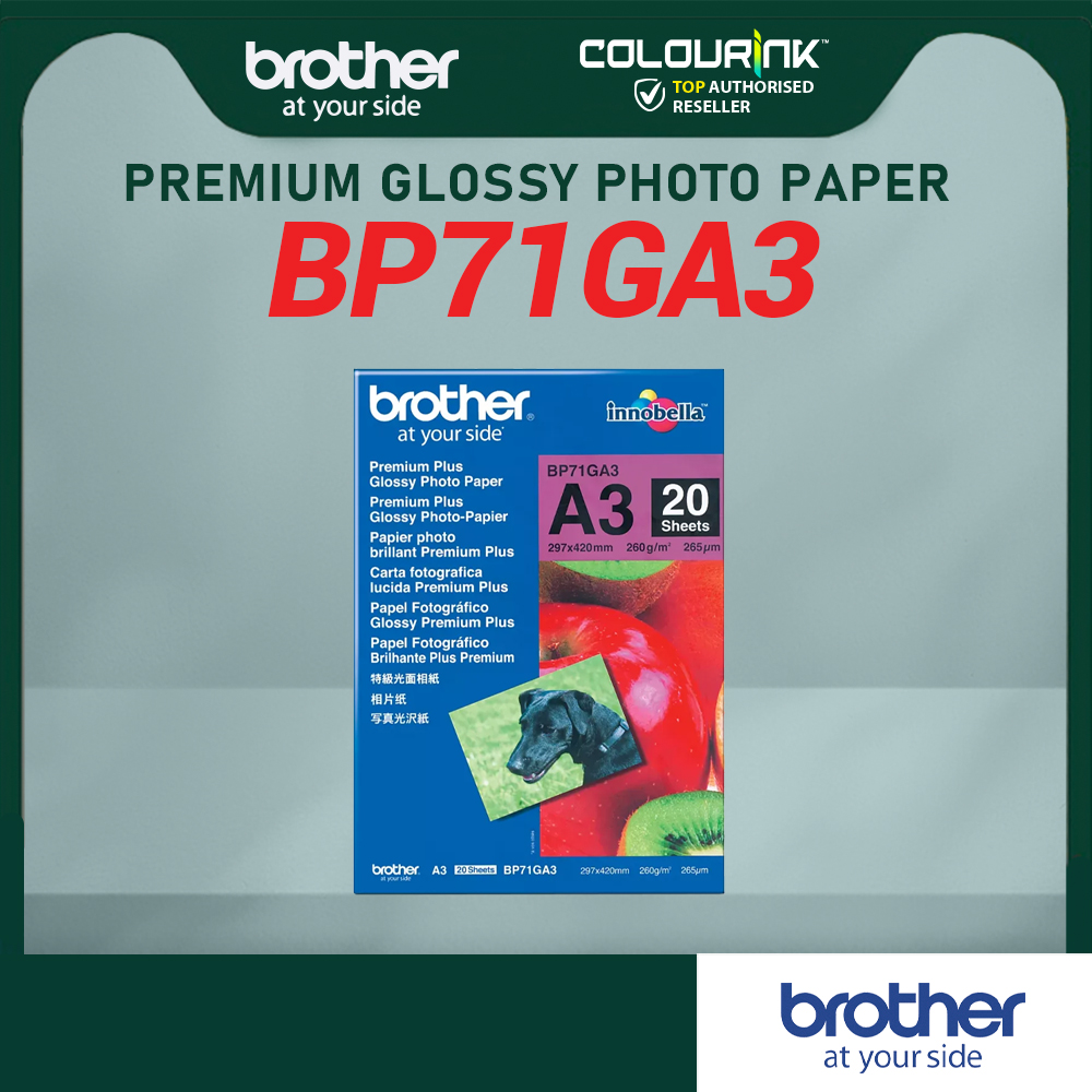 Brother Innobella Premium Plus Glossy Photo Paper A3 20 Sheets 297x420mm 260gsm 265µm