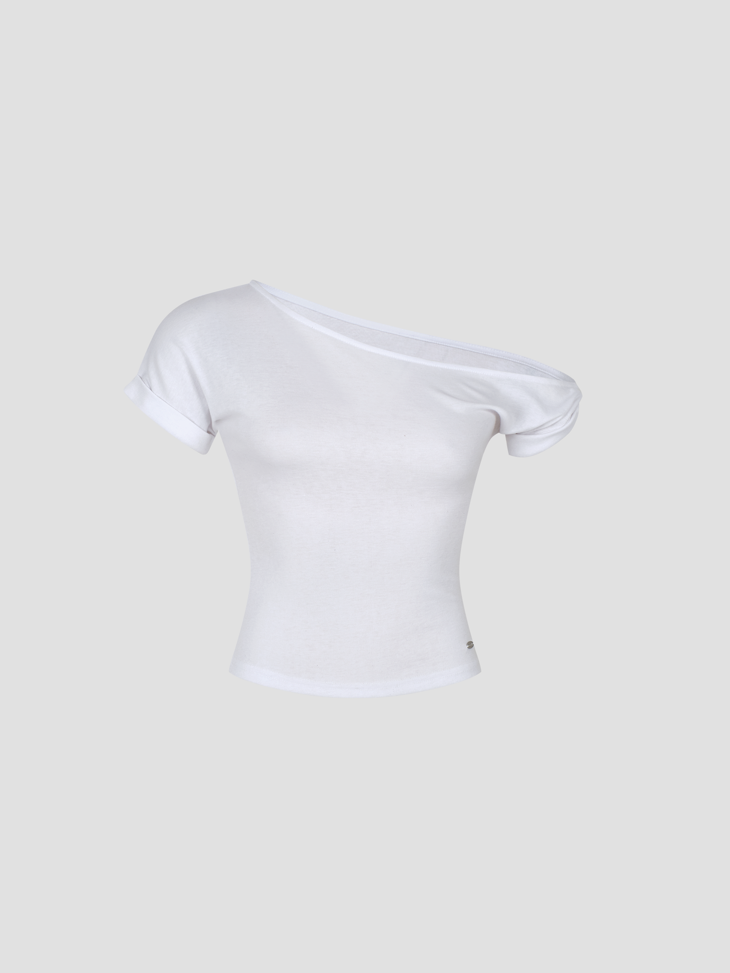 【氣質美感One Shoulder Top】預購_Flow Unbalanced Cropped T-shirt by Conch