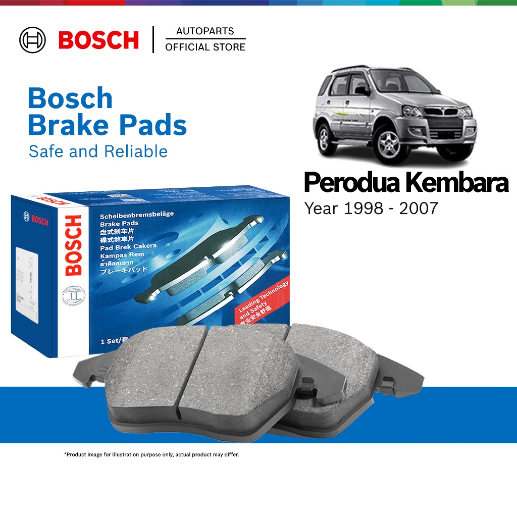 Bosch Front Brake Pads for Perodua Kembara (1998 - 2007) - 0986505936