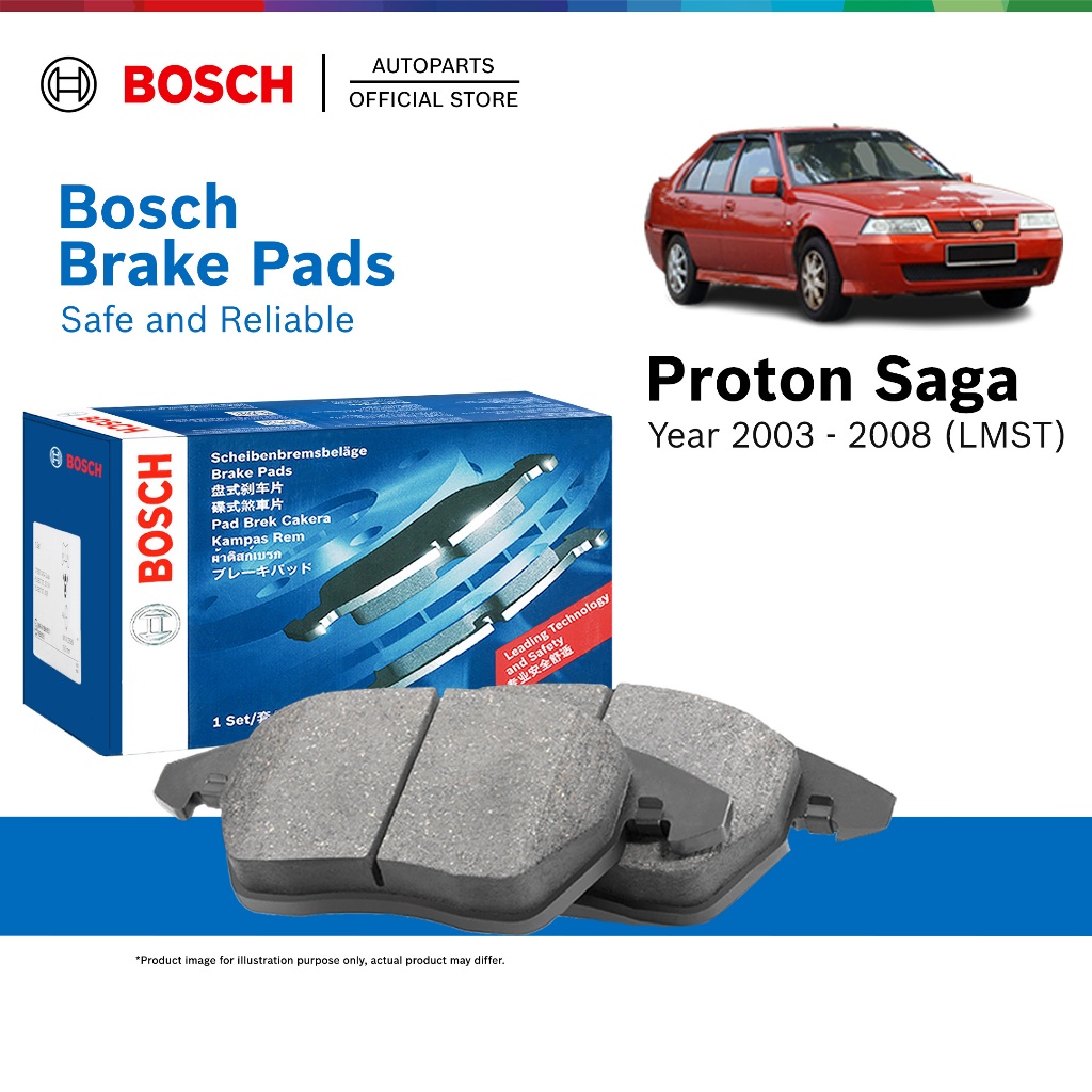 Bosch Front Brake Pads for Proton Saga LMST 1.3 (2003 - 2008) - 0986505936