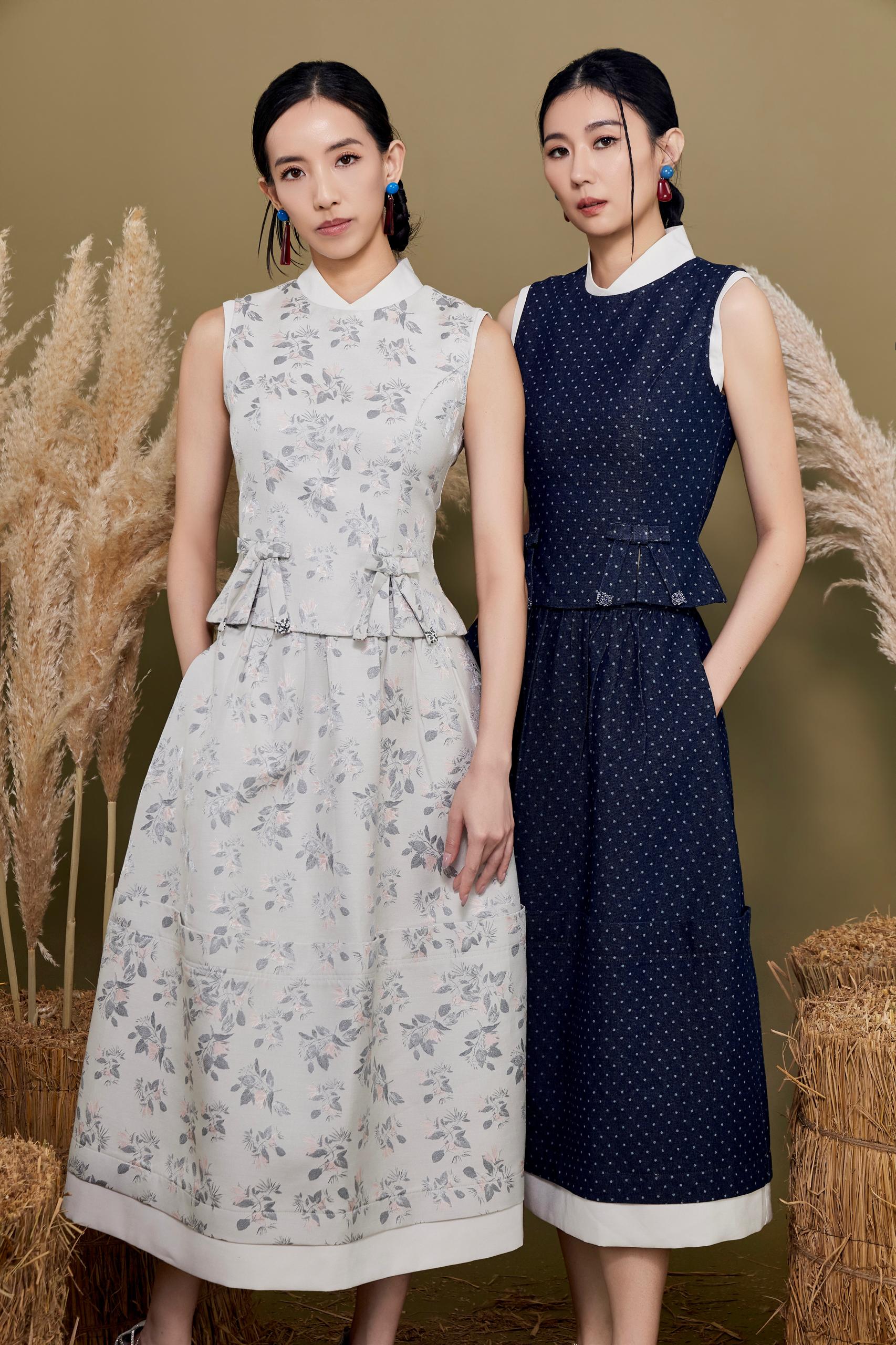 CS1439 DUO COLOUR A-LINE SKIRT
