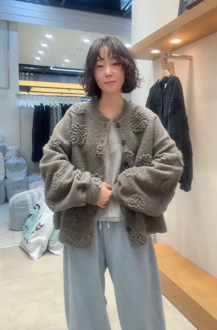 🇰🇷韓國混羊毛立體花外套