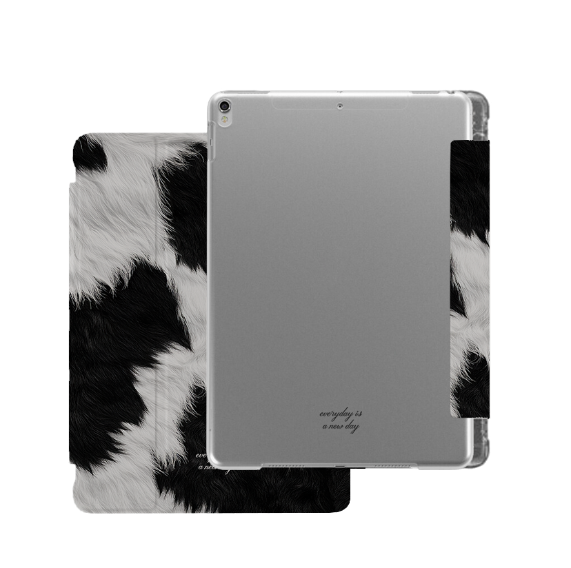 【Cowhide Black】透明磨砂書本式 iPad Case
