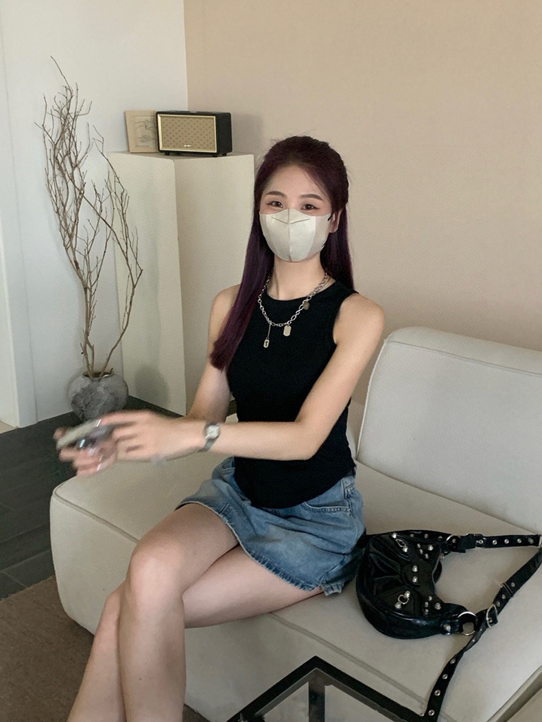 Plain Casual Tank Top 韩版休闲螺纹弹力背心（6 colours)