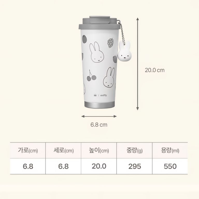 新登場 [韓國直送] 韓國Holly's Coffee x Miffy聯乘 Little Picnic系列 保溫杯 (350ml/550ml/900ml)