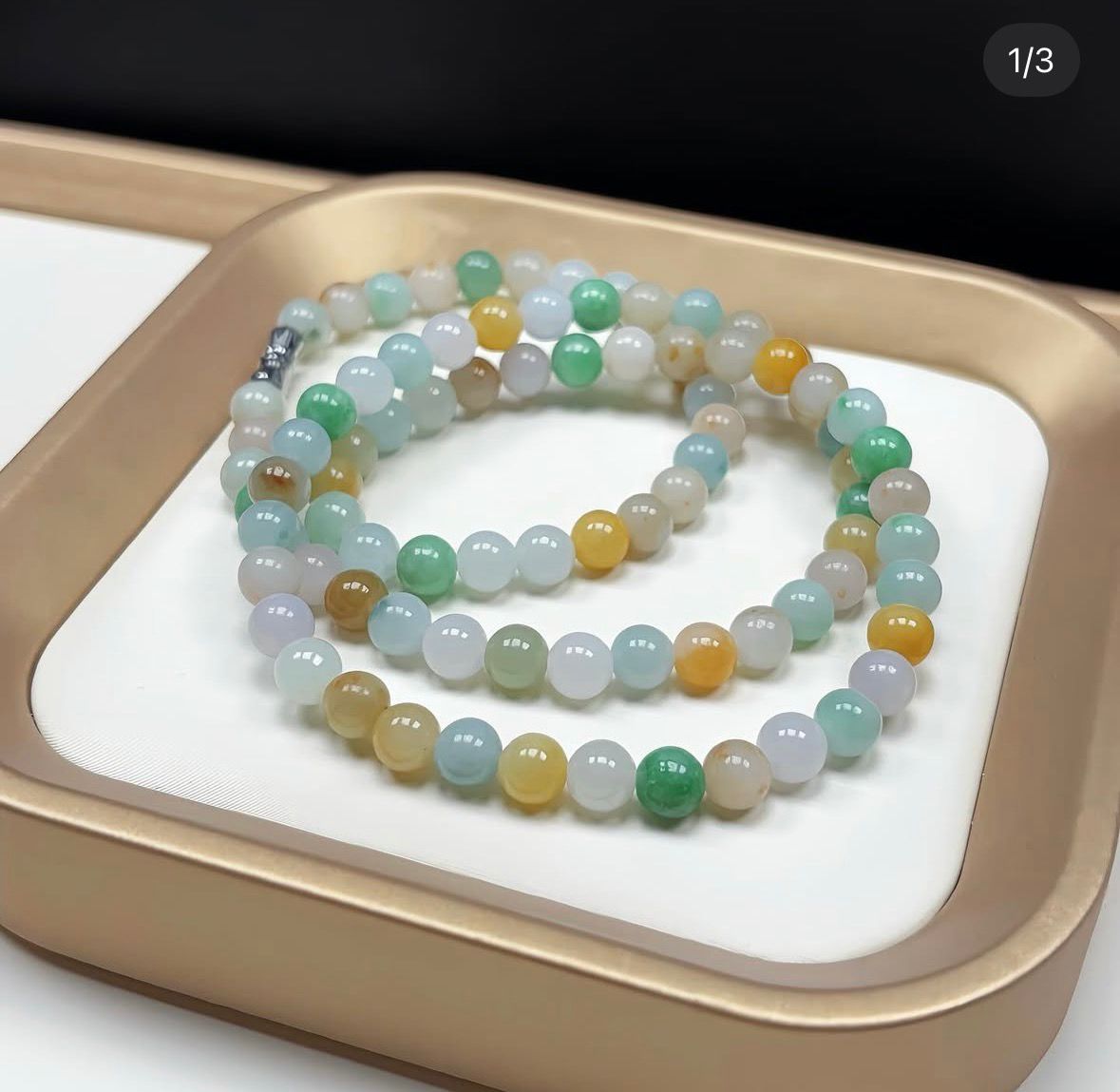 7mm 糖果色翡翠珠串（約88粒）