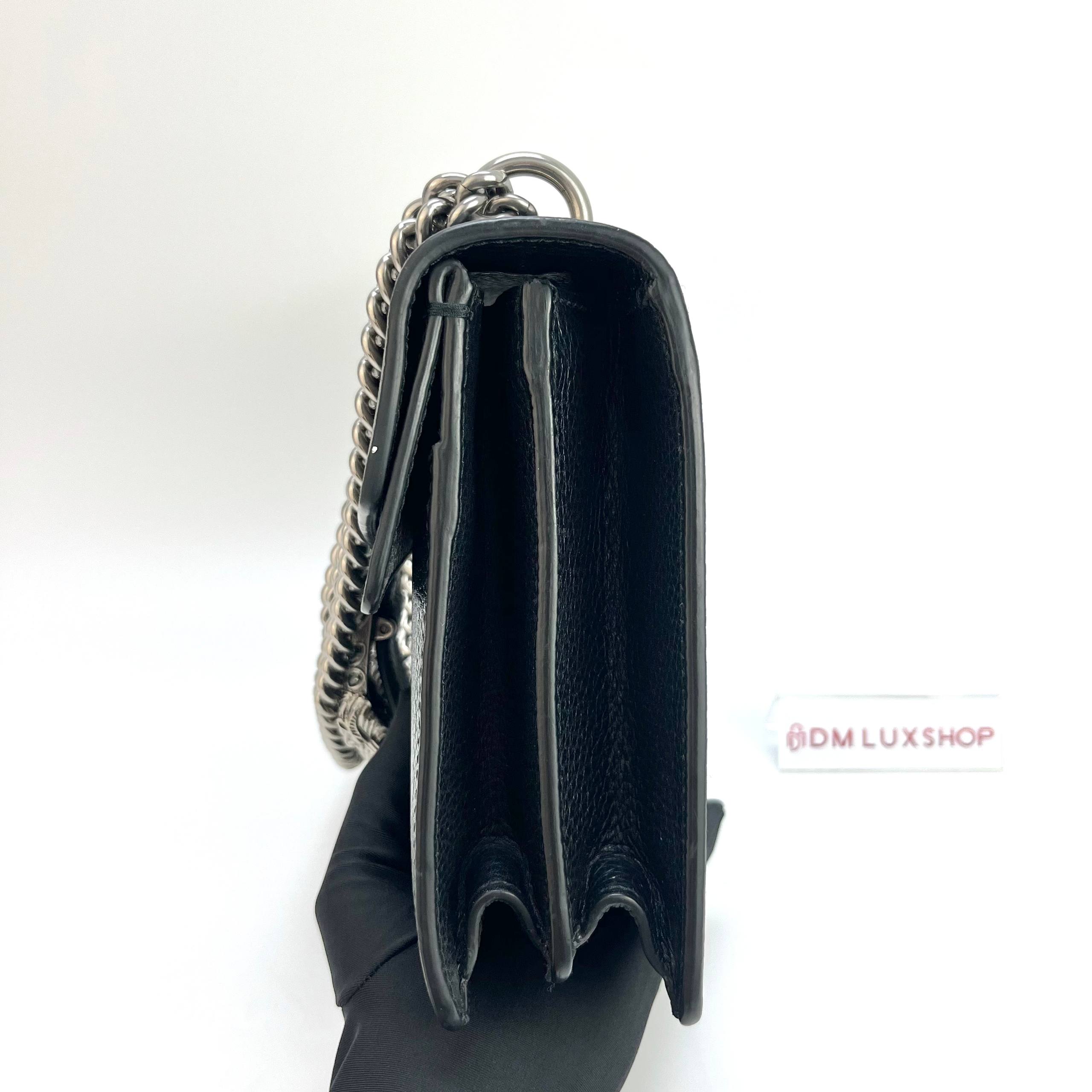 Gucci Black Dionysus Medium Shoulder Bag SHW