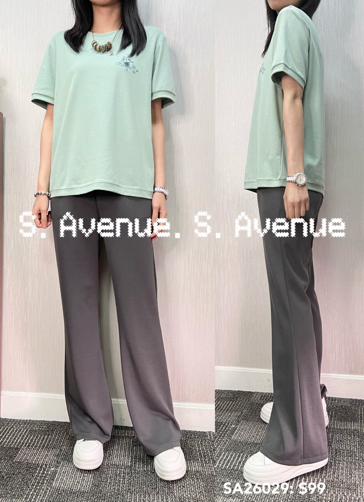 SA26029: 短袖印小貓圖簡約靚tee、