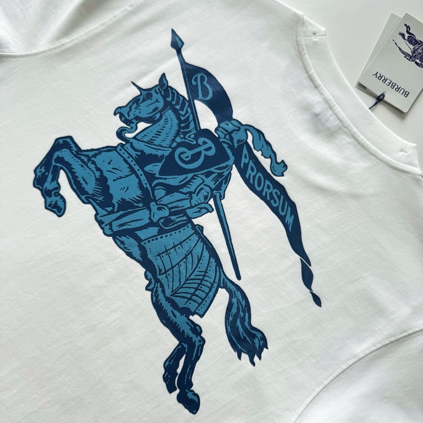 【原單】BURBERRY Heritage Logo Cotton T-shirt 馬術騎士徽標印花短袖Tee