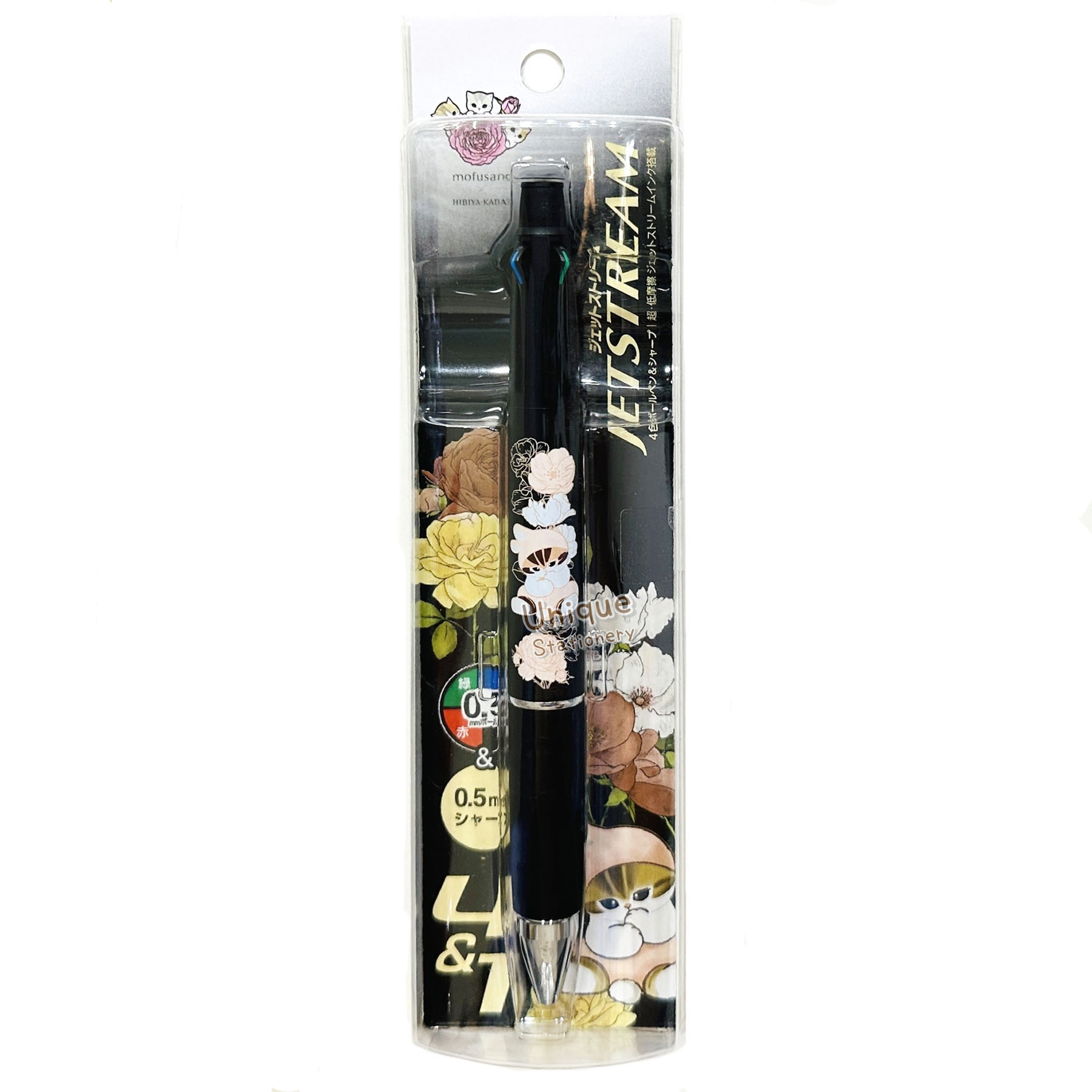 現貨｜mofusand x 日比谷花壇 鯊魚貓 日本製 uni Jetstream 4&1 多功能 5用筆 0.5mm 4色原子筆 + 0.5mm 鉛芯筆 Winter 1 (915544)