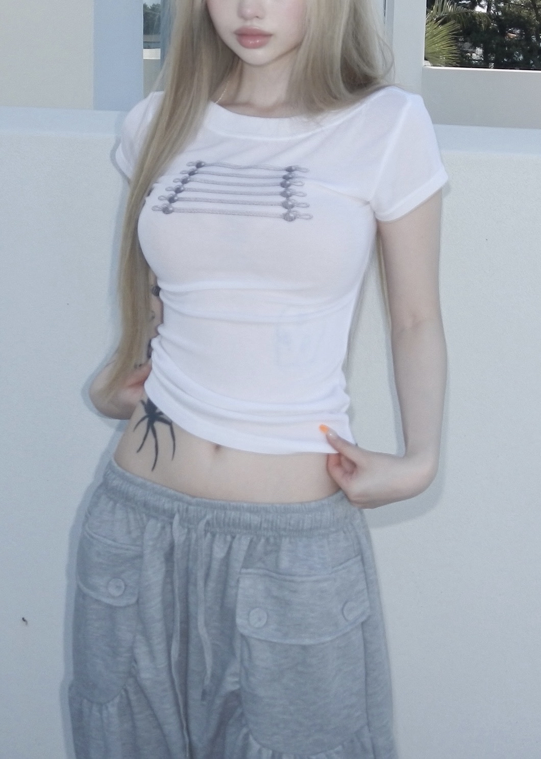 Edgy Rope Graphic Top