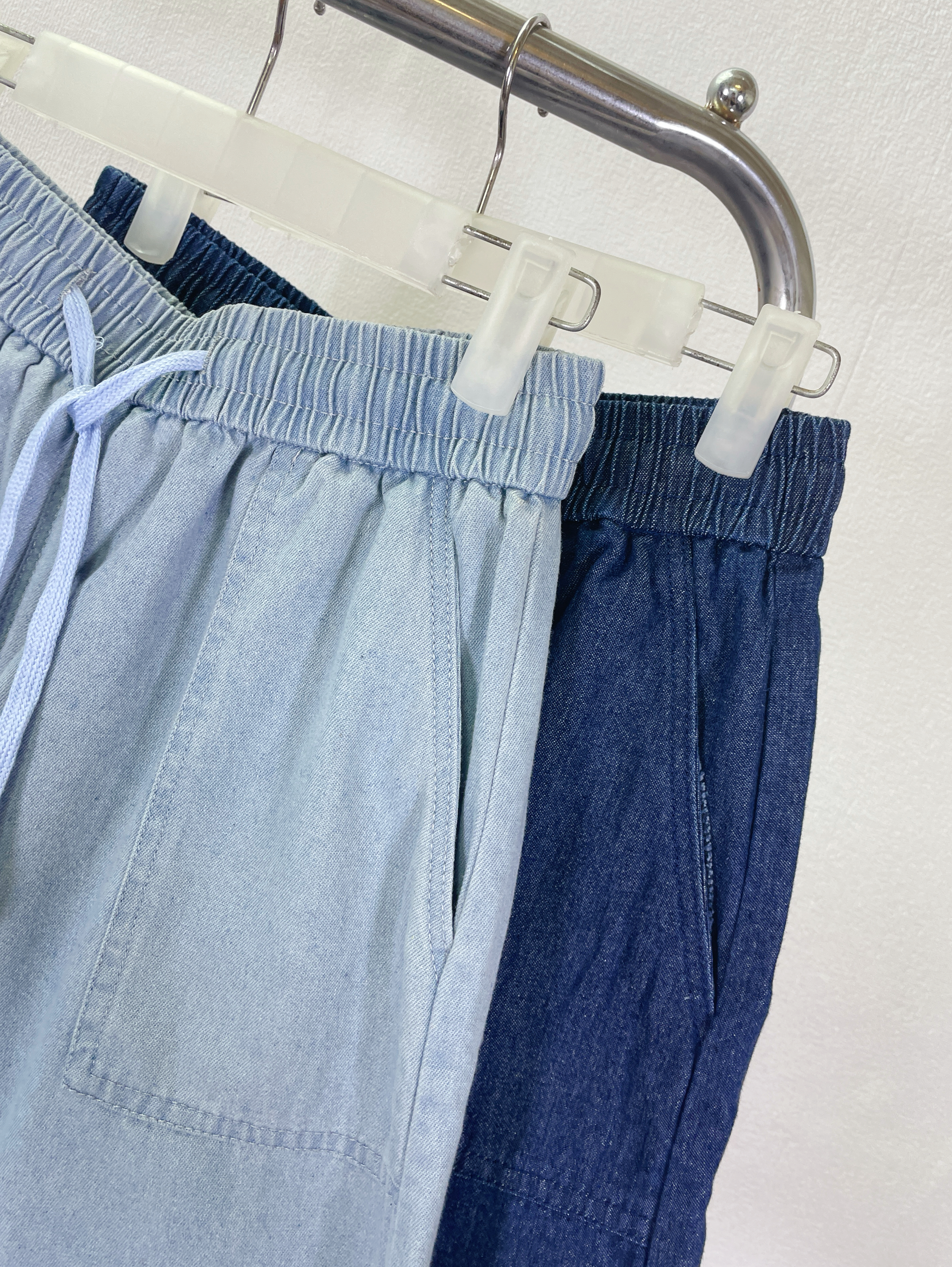 K5574 洗水雙袋牛仔短褲