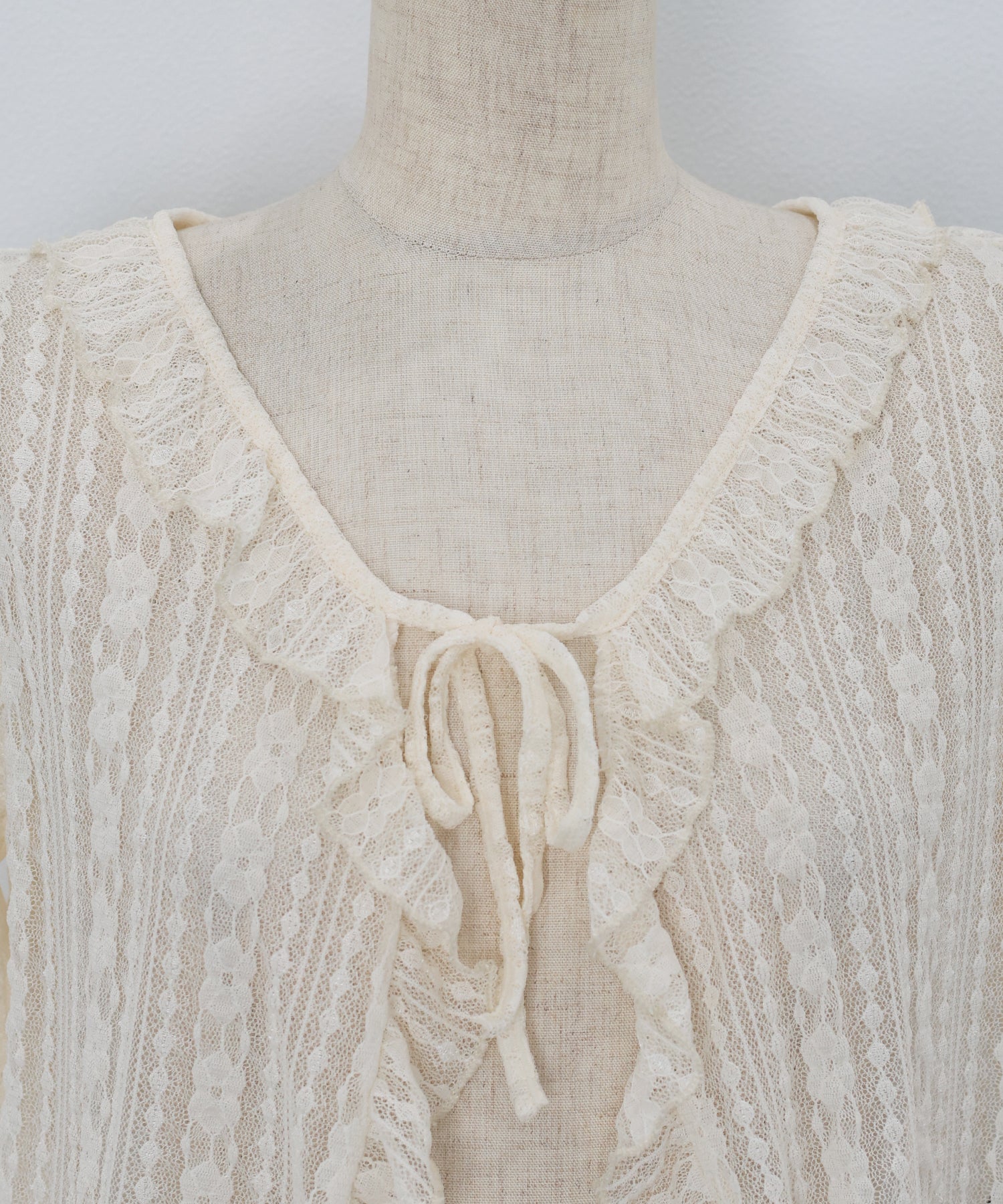 <JP> Ruffles sheer lace cardigan* 3色入 <預購>