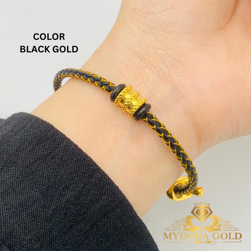 MYDORA 999 Gold Tube Bead With Adjustable Bracelet | EMAS 999