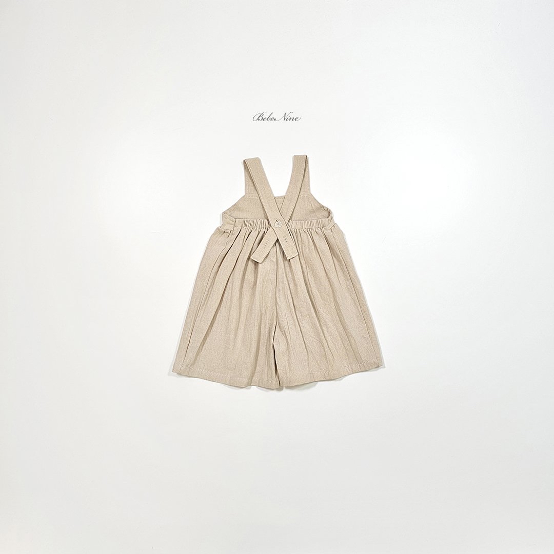 ☀️預訂 韓國直送☀️🇰🇷Bebenine兩色皮革標籤純棉吊帶連身褲