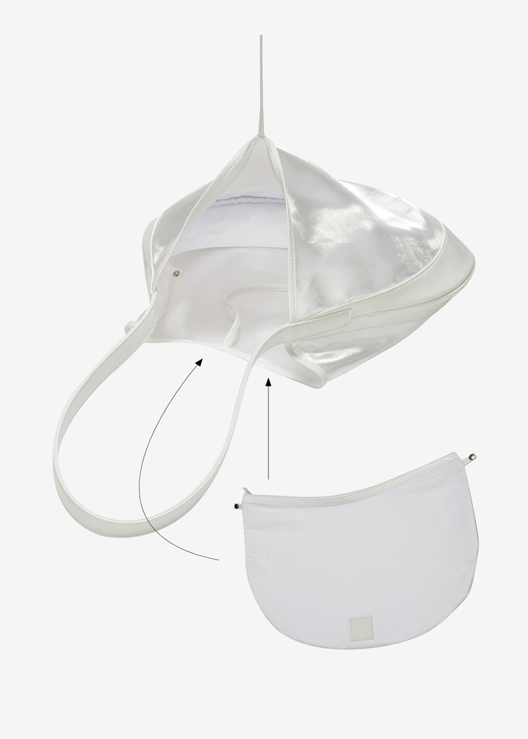 🇰🇷韓國Kwani - Curvee Hobo Bag Organza White