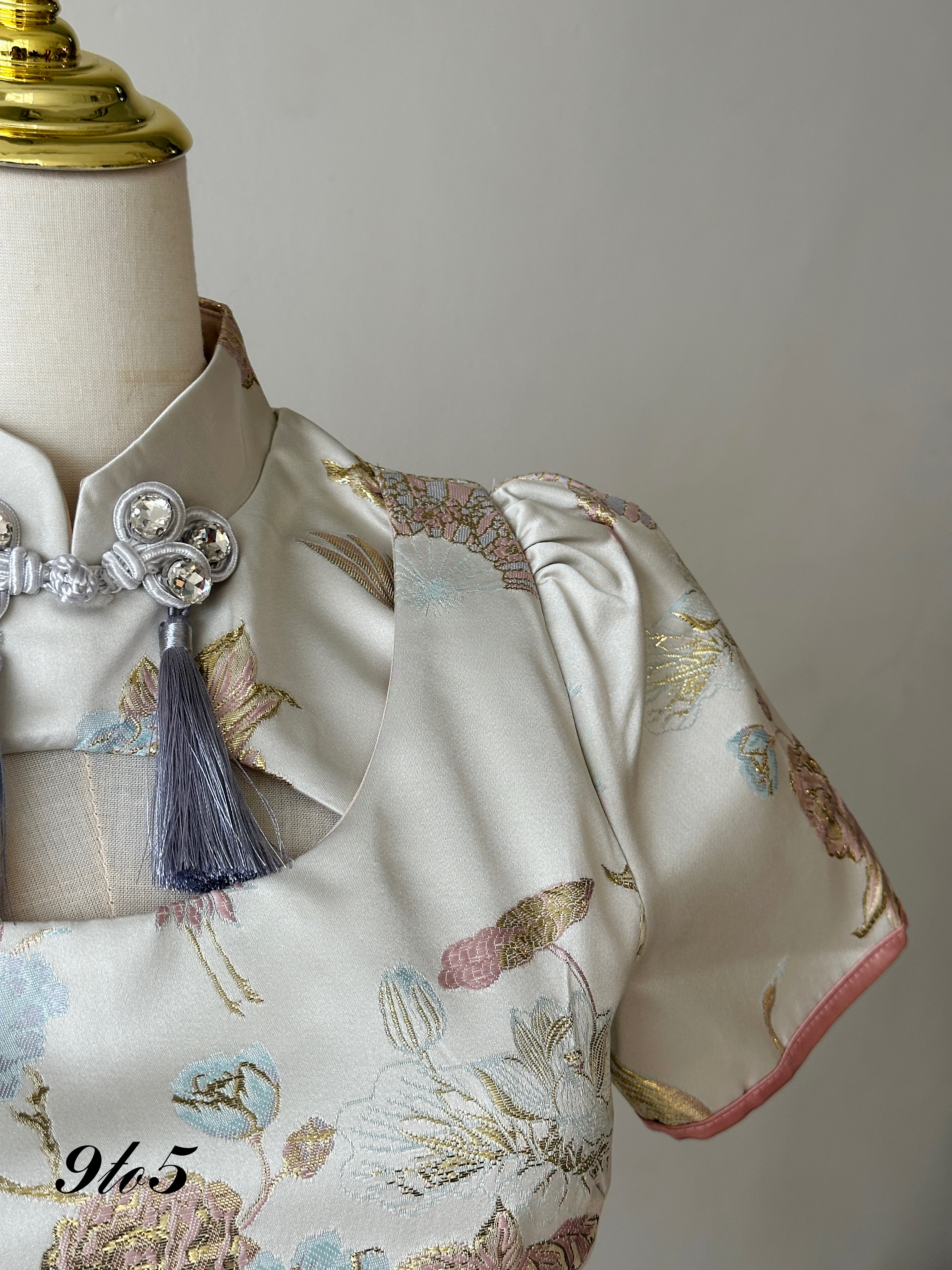 D2316 Puff Sleeve Cheongsam Dress - 3 Colors