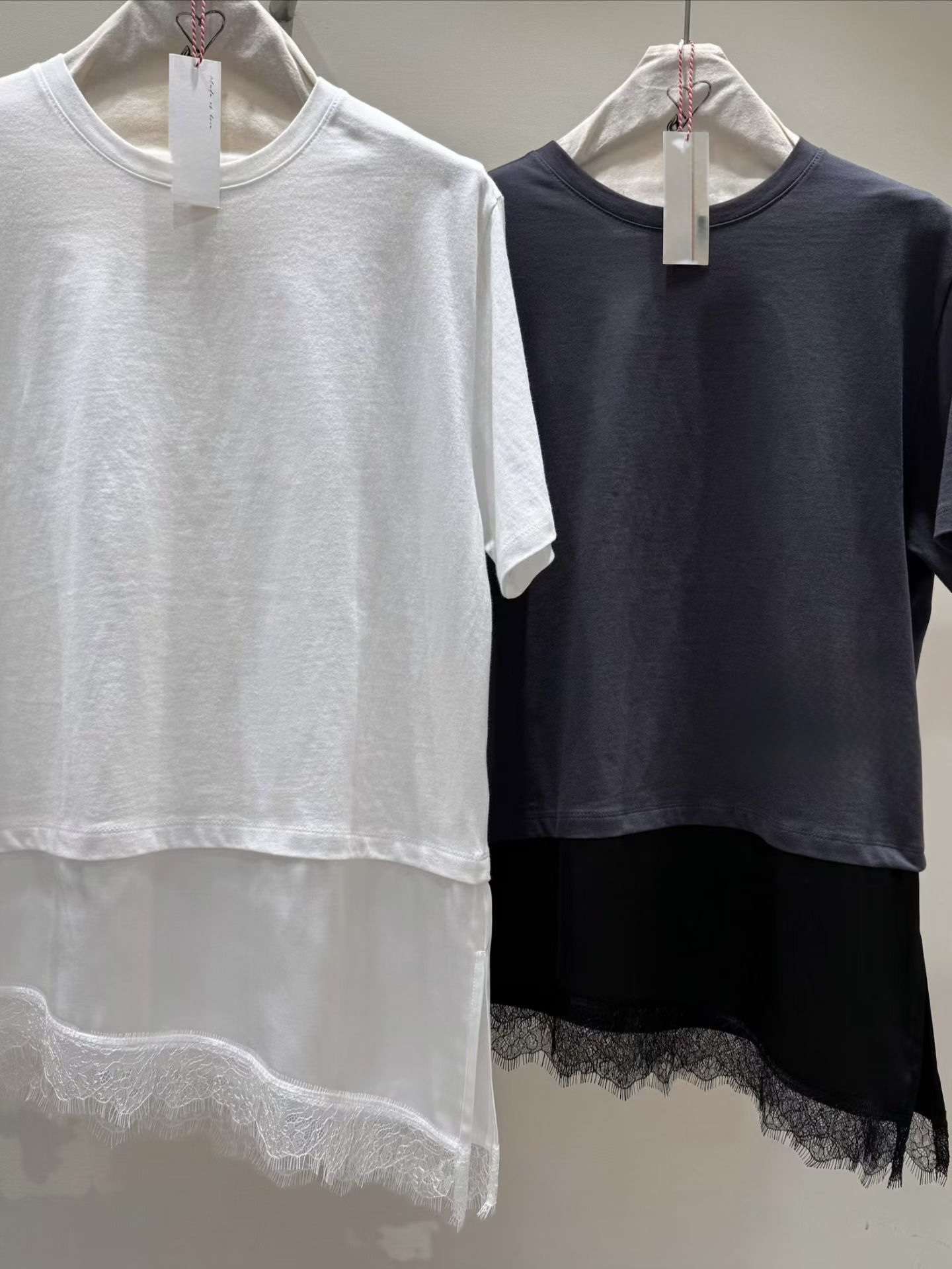 Lace 色丁腳cotton Top
