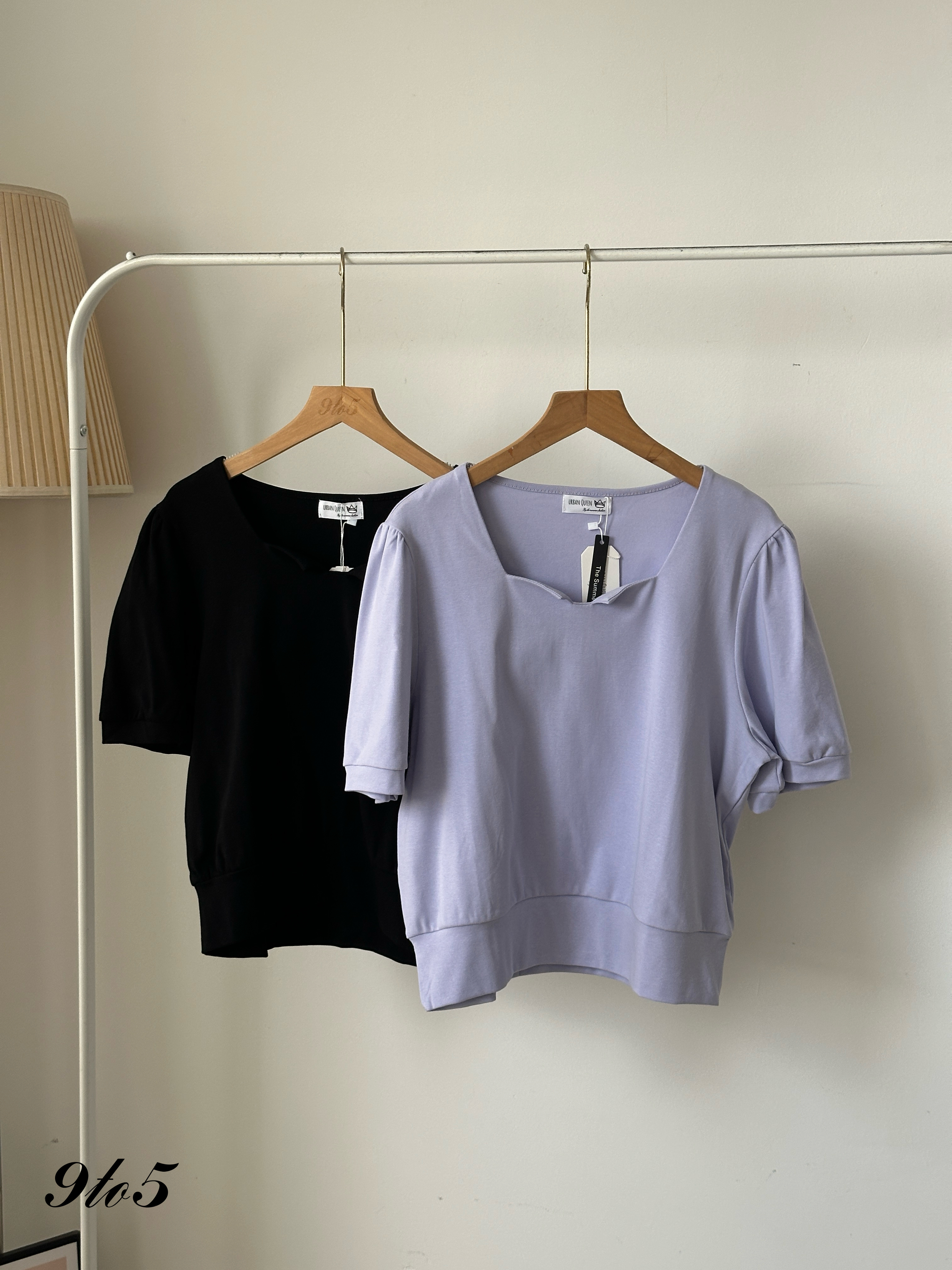 T4028 Square Neck Half Sleeve Top - 4 Colors