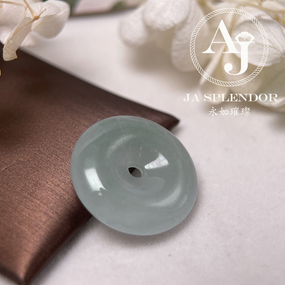 JN-183 天然翡翠A玉 冰種晴綠平安扣