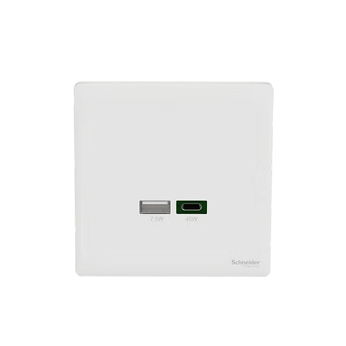 施耐德 Unica X 皎月白 45W Type A+C USB快速充電 插座