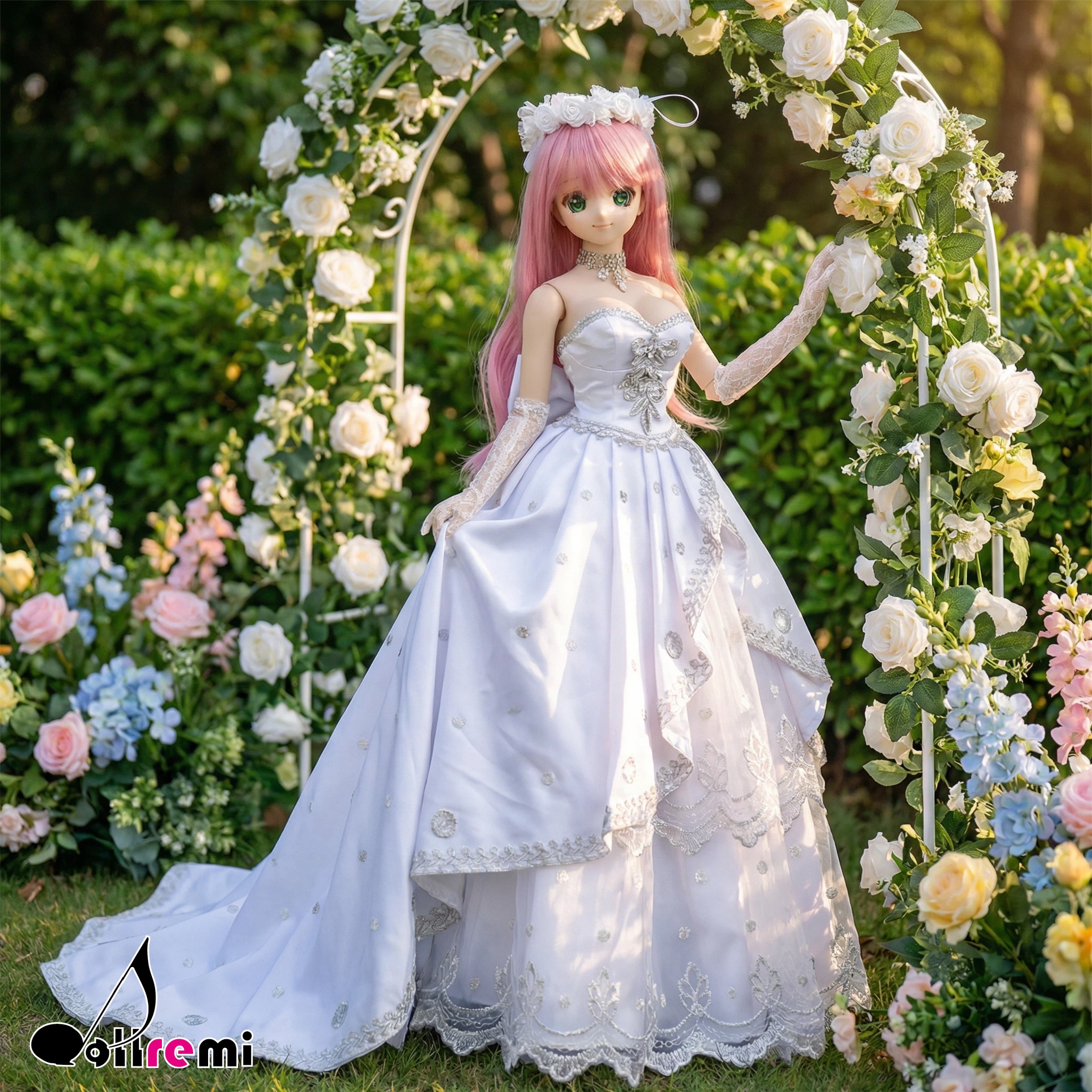 【dollremi】(DD0794) Off-the-shoulder weddingdress with a Court train 露肩式宮廷拖尾婚紗
