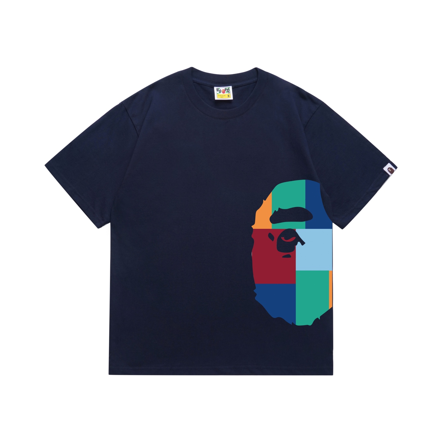 Bape Color Block Side Big Ape Head Tee