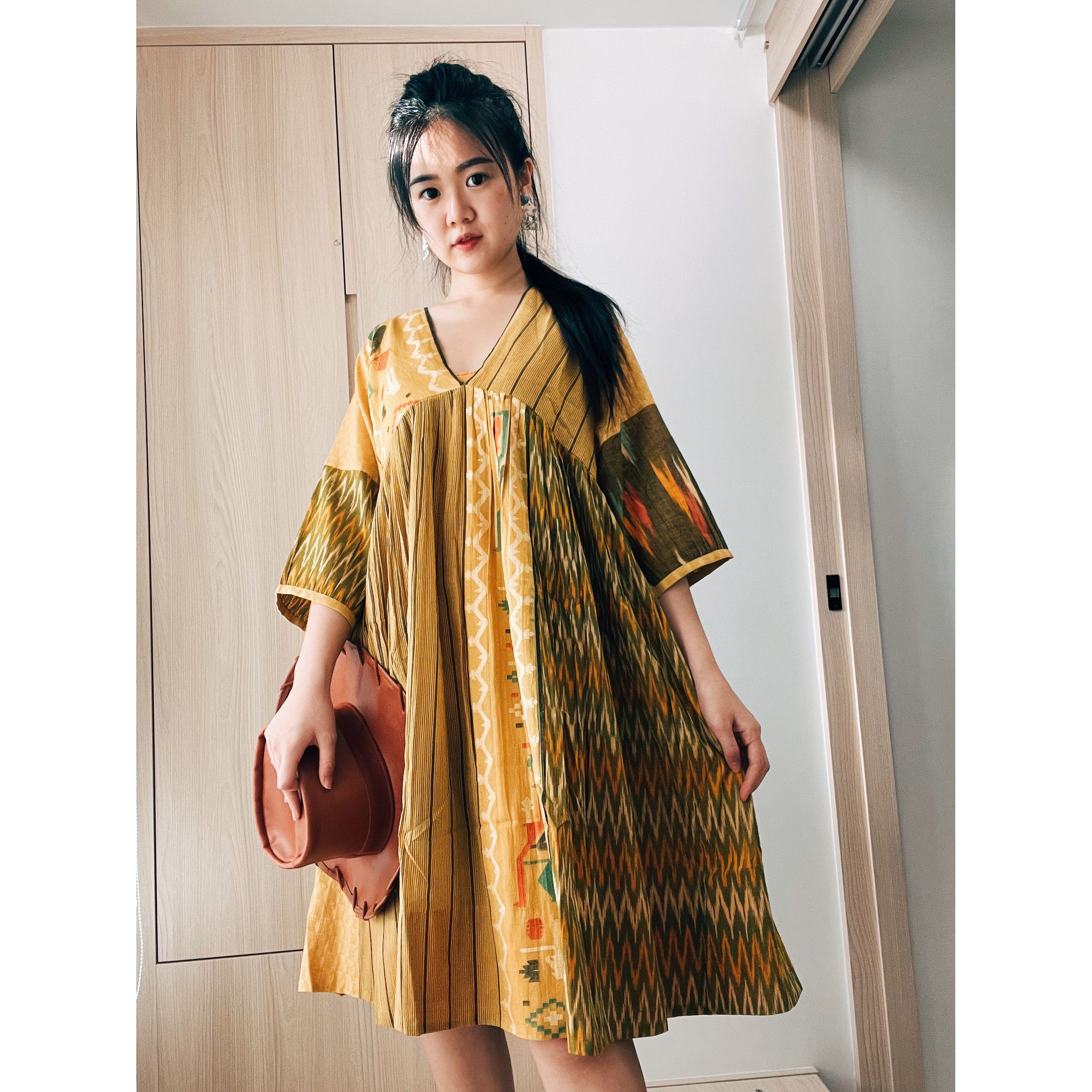 Jamdani V領/兩件套catalog 印度非物質文化遺產手工搖織 